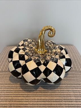 MacKenzie-Childs Harlequin Beaded Pumpkin-New in Box